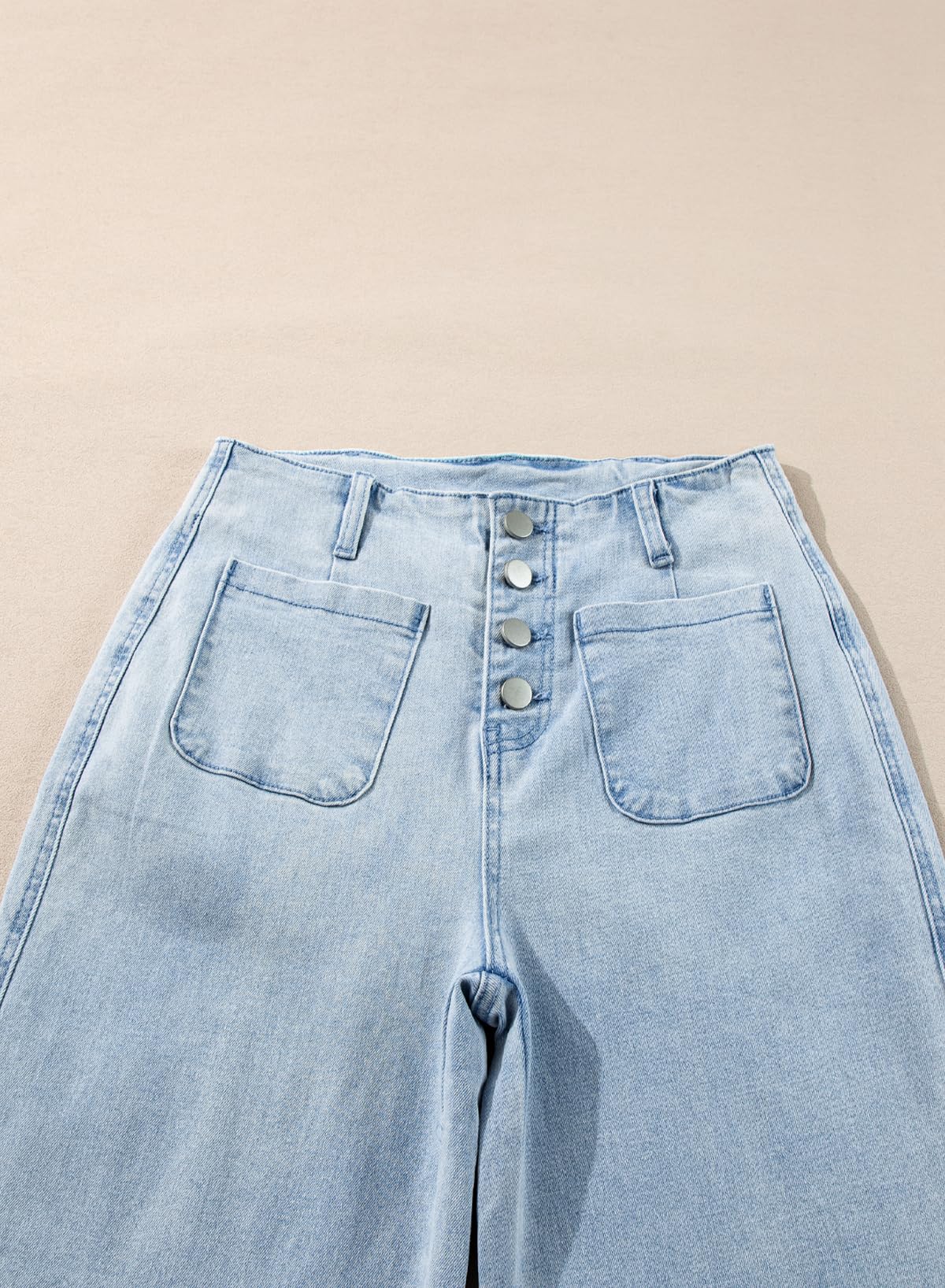 Foto 5 | Vaqueros Sidefeel Zimbaplatinum, Pierna Ancha, Cintura Alta, Azul Claro - Venta Internacional.
