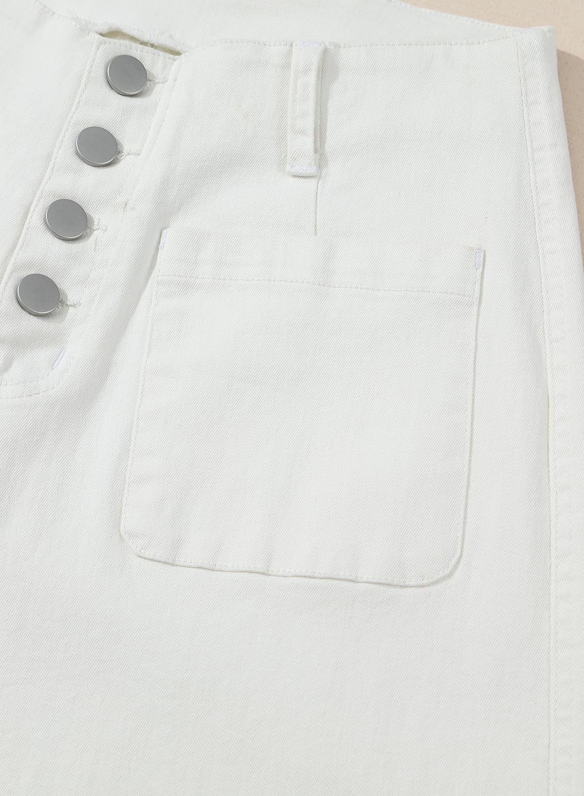 Foto 4 pulgar | Vaqueros Sidefeel Zimbaplatinum, Pernera Ancha, Cintura Alta, Blancos, Talla 10 - Venta Internacional.