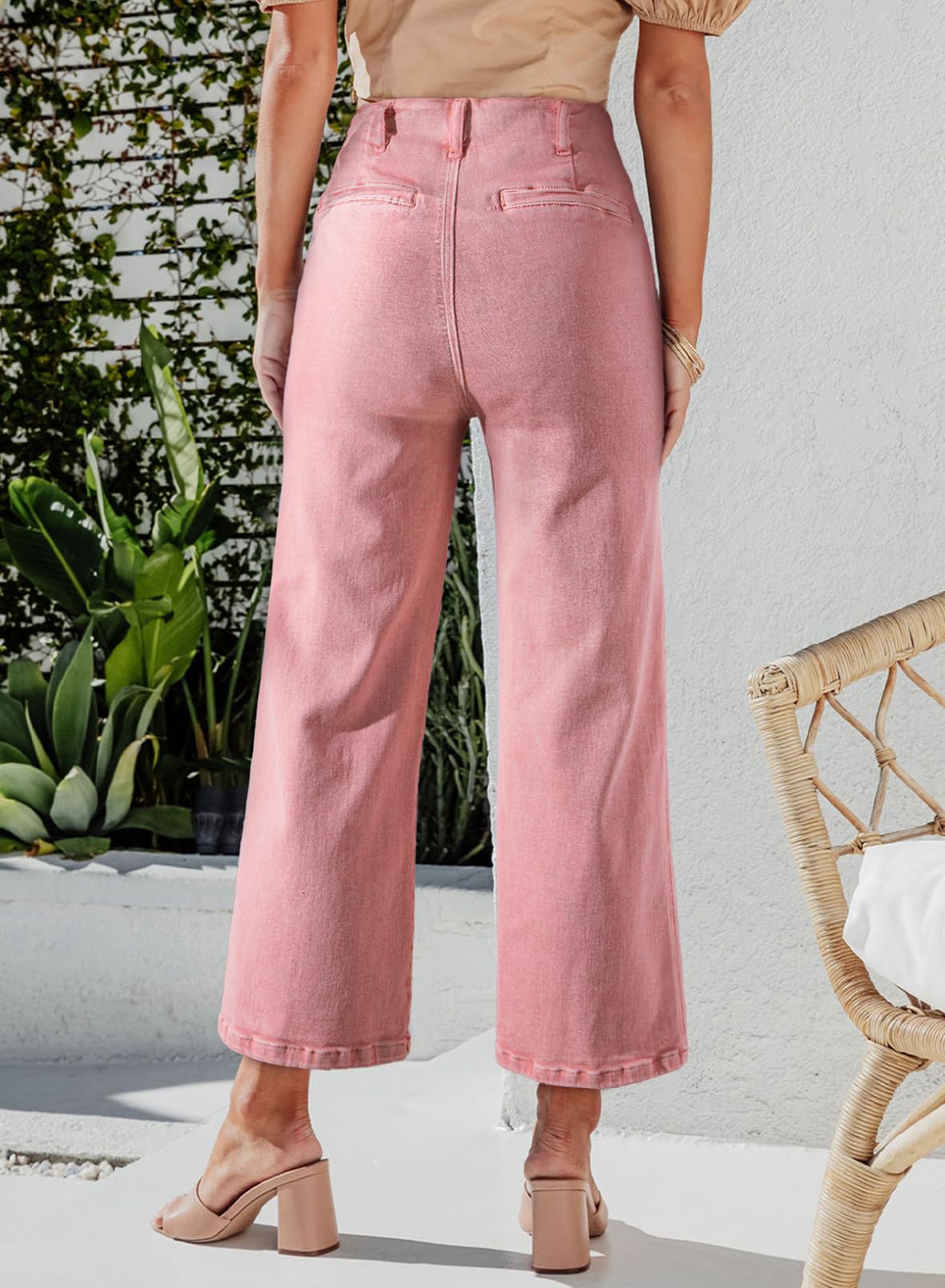 Foto 3 pulgar | Jeans Sidefeel Zimbaplatinum De Pierna Ancha Y Cintura Alta Para Mujer - Venta Internacional.