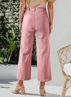 Foto 2 | Jeans Sidefeel Zimbaplatinum De Pierna Ancha Y Cintura Alta Para Mujer - Venta Internacional.