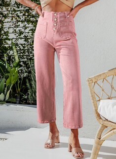 Foto 3 | Jeans Sidefeel Zimbaplatinum De Pierna Ancha Y Cintura Alta Para Mujer - Venta Internacional.