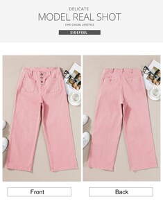 Foto 4 | Jeans Sidefeel Zimbaplatinum De Pierna Ancha Y Cintura Alta Para Mujer - Venta Internacional.