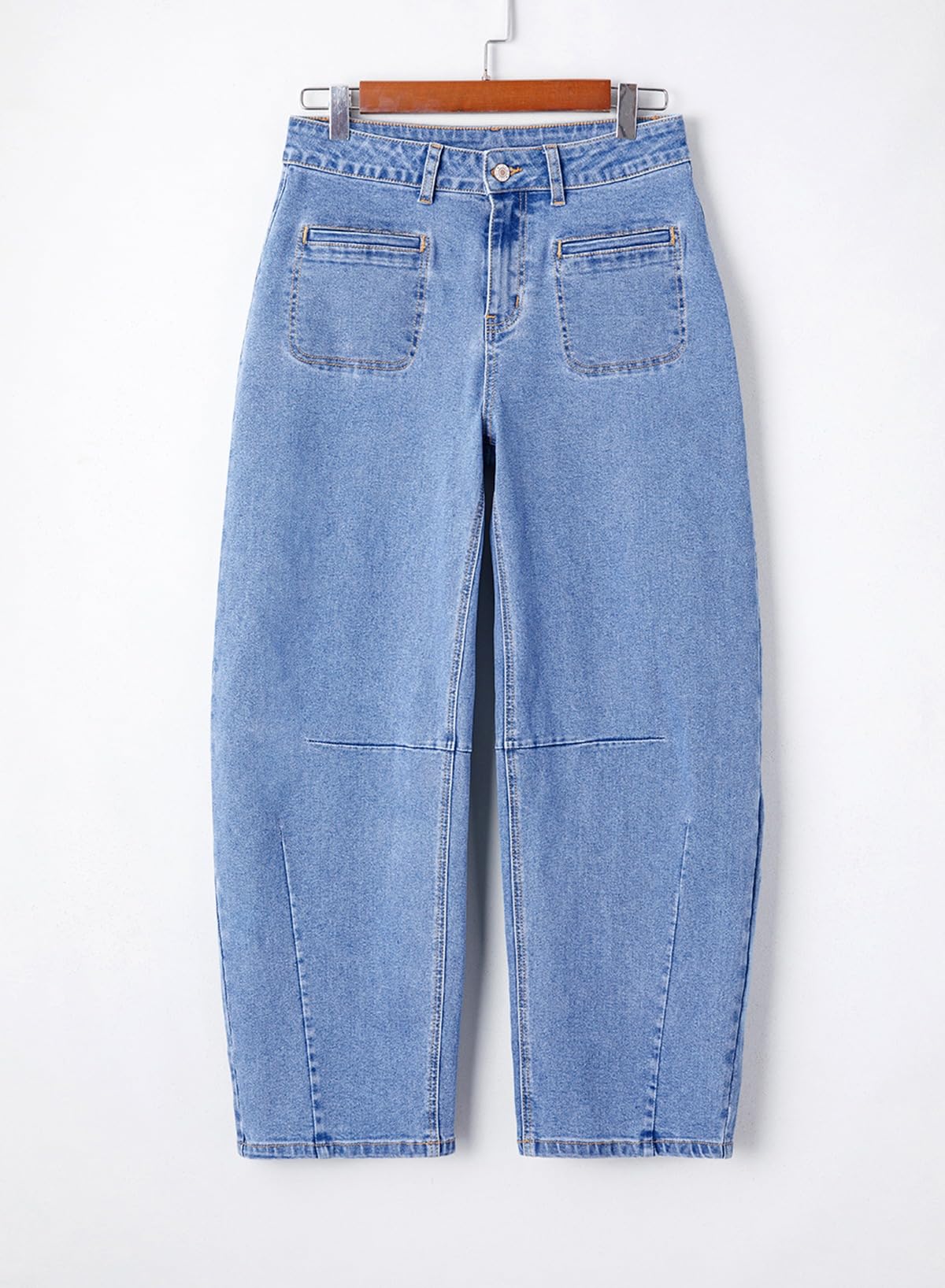Foto 8 pulgar | Vaqueros Elegantes De Pierna Ancha Para Mujer, Cintura Alta, Talla 10, Azul - Venta Internacional.