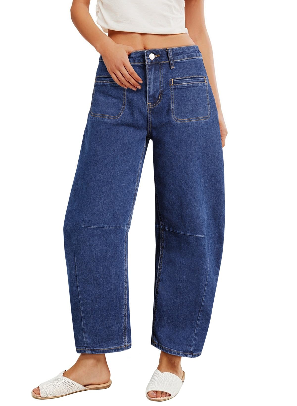 Vaqueros Capris Astilish Para Mujer, Cintura Alta, Talla 6 - Venta Internacional.