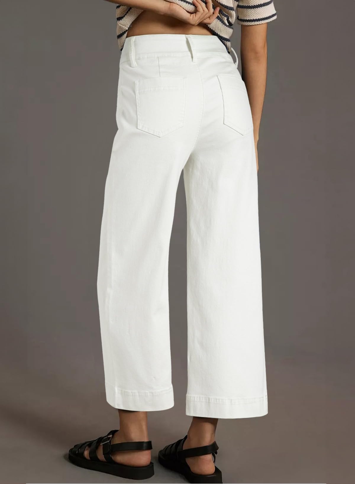 Foto 4 pulgar | Jeans Astylish De Mezclilla Blanca Con Pierna Recta Y Pierna Recta Para Mujer - Venta Internacional.