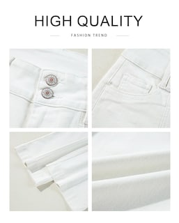 Foto 5 | Jeans Astylish De Mezclilla Blanca Con Pierna Recta Y Pierna Recta Para Mujer - Venta Internacional.
