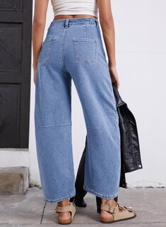 Foto 2 | Jeans Astylish Para Mujer, Pierna Ancha, Cintura Alta, Talla 6, Azul Ashleigh - Venta Internacional.