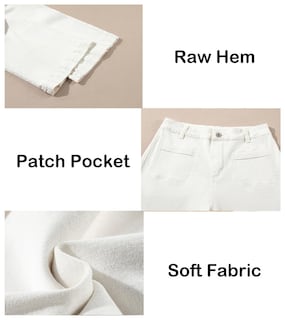 Foto 6 | Pantalones Vaqueros Elegantes De Cintura Alta, Elásticos, Pernera Ancha, Blancos - Venta Internacional.