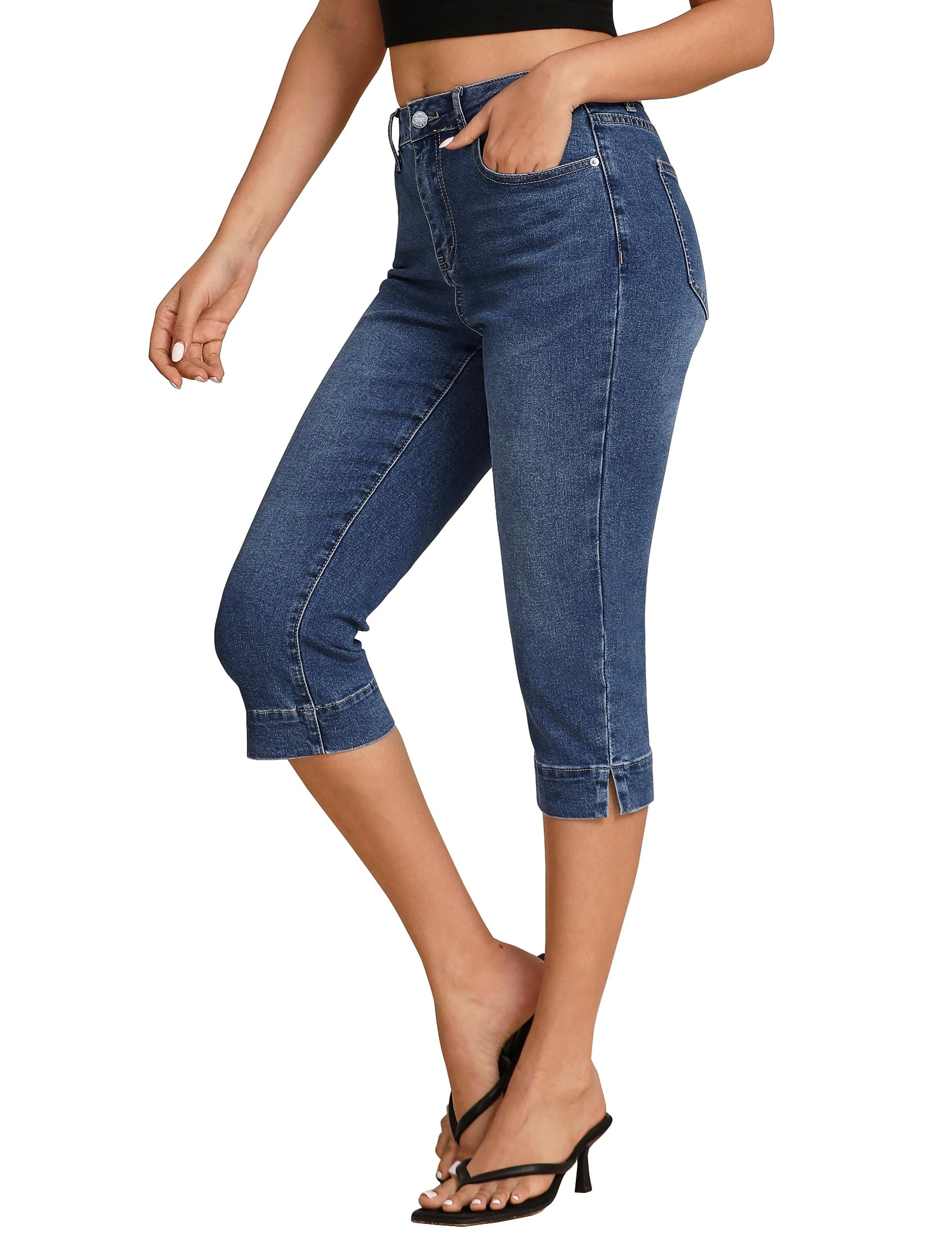 Foto 2 pulgar | Capri Jeans Luvamia Azul Atlántico Oscuro De Cintura Alta Para Mujer - Venta Internacional.