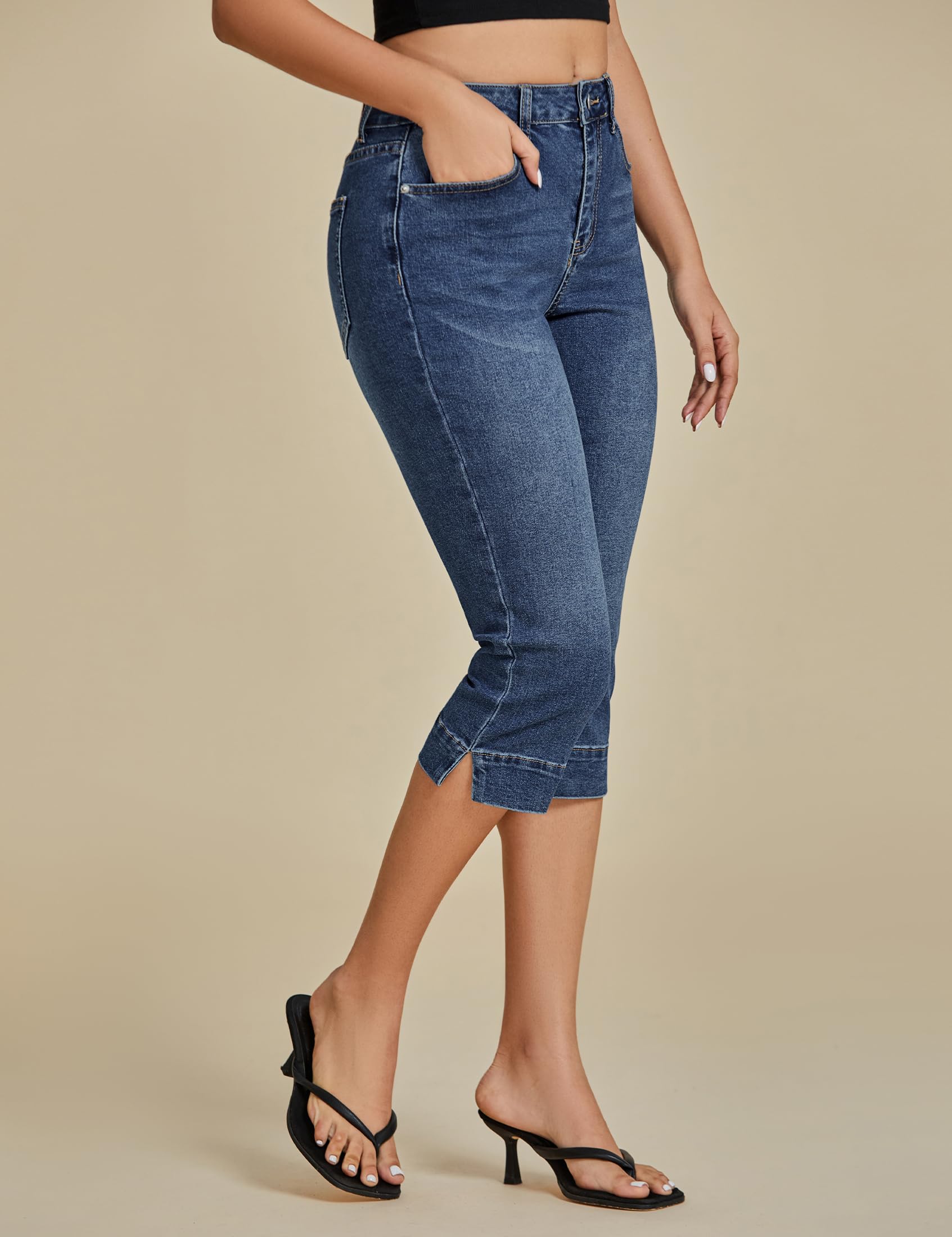 Foto 4 pulgar | Capri Jeans Luvamia Azul Atlántico Oscuro De Cintura Alta Para Mujer - Venta Internacional.