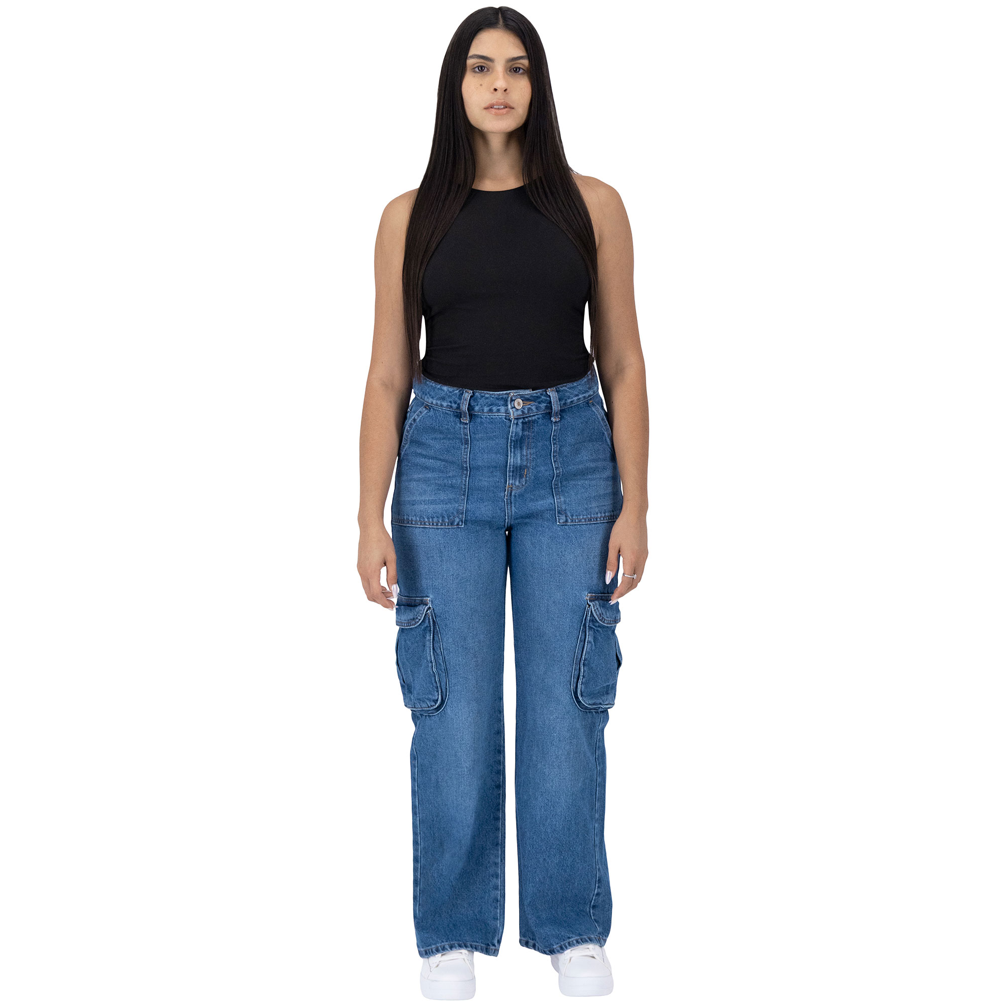 Foto 4 pulgar | Pantalón Cargo Mujer Recto 025681