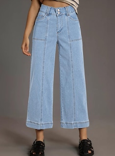 Foto 2 | Jeans Astylish Para Mujer, Casual, Talle Alto, Pierna Ancha, Azul Cielo - Venta Internacional.