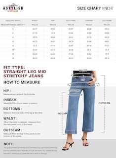 Foto 6 | Jeans Astylish Para Mujer, Casual, Talle Alto, Pierna Ancha, Azul Cielo - Venta Internacional.