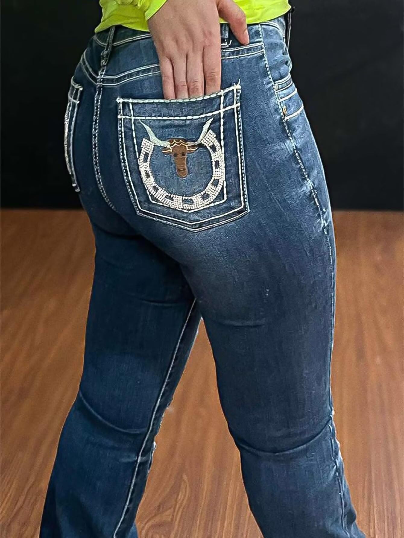 Foto 5 pulgar | Jeans Flamingals Bootcut Para Mujer, Talle Bajo, Rasgado, 2xl, Azul - Venta Internacional.