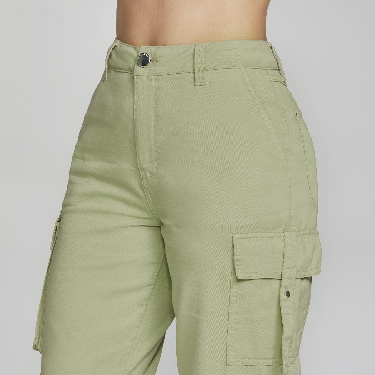 Foto 4 pulgar | Jeans Mujer Cargo Pierna Ancha Cintura Alta 0006verd