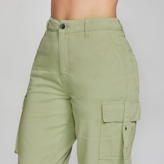 Foto 3 | Jeans Mujer Cargo Pierna Ancha Cintura Alta 0006verd