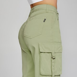 Foto 4 | Jeans Mujer Cargo Pierna Ancha Cintura Alta 0006verd
