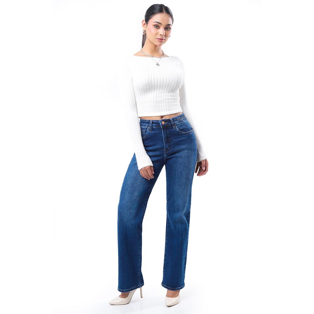 Jeans Straight Wide Leg /juvenil, 3550 (dark) Azul