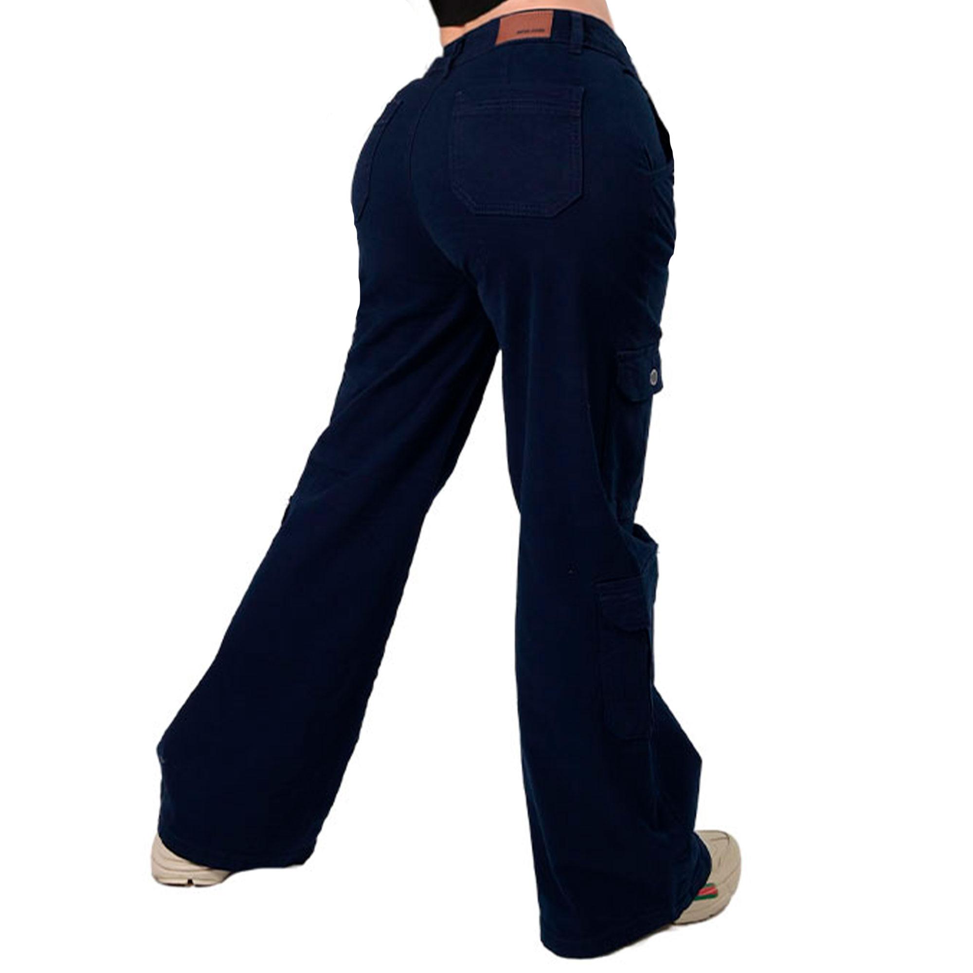 Foto 3 pulgar | Pantalón Cargo Britos Jeans Mujer Azul Marino 024812