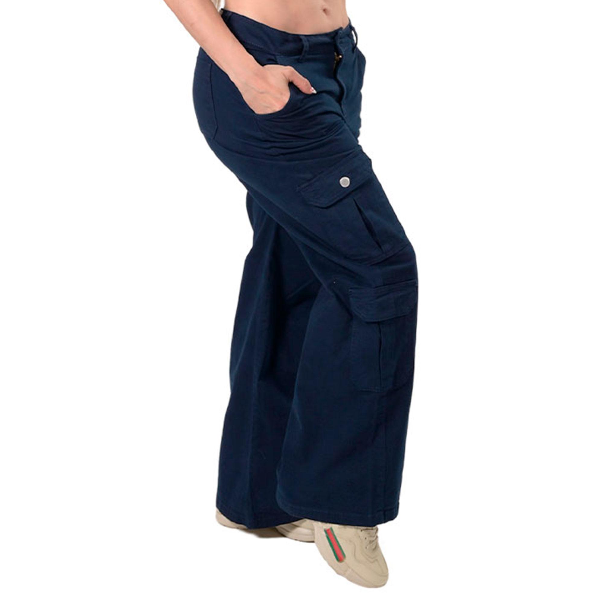 Foto 4 pulgar | Pantalón Cargo Britos Jeans Mujer Azul Marino 024812