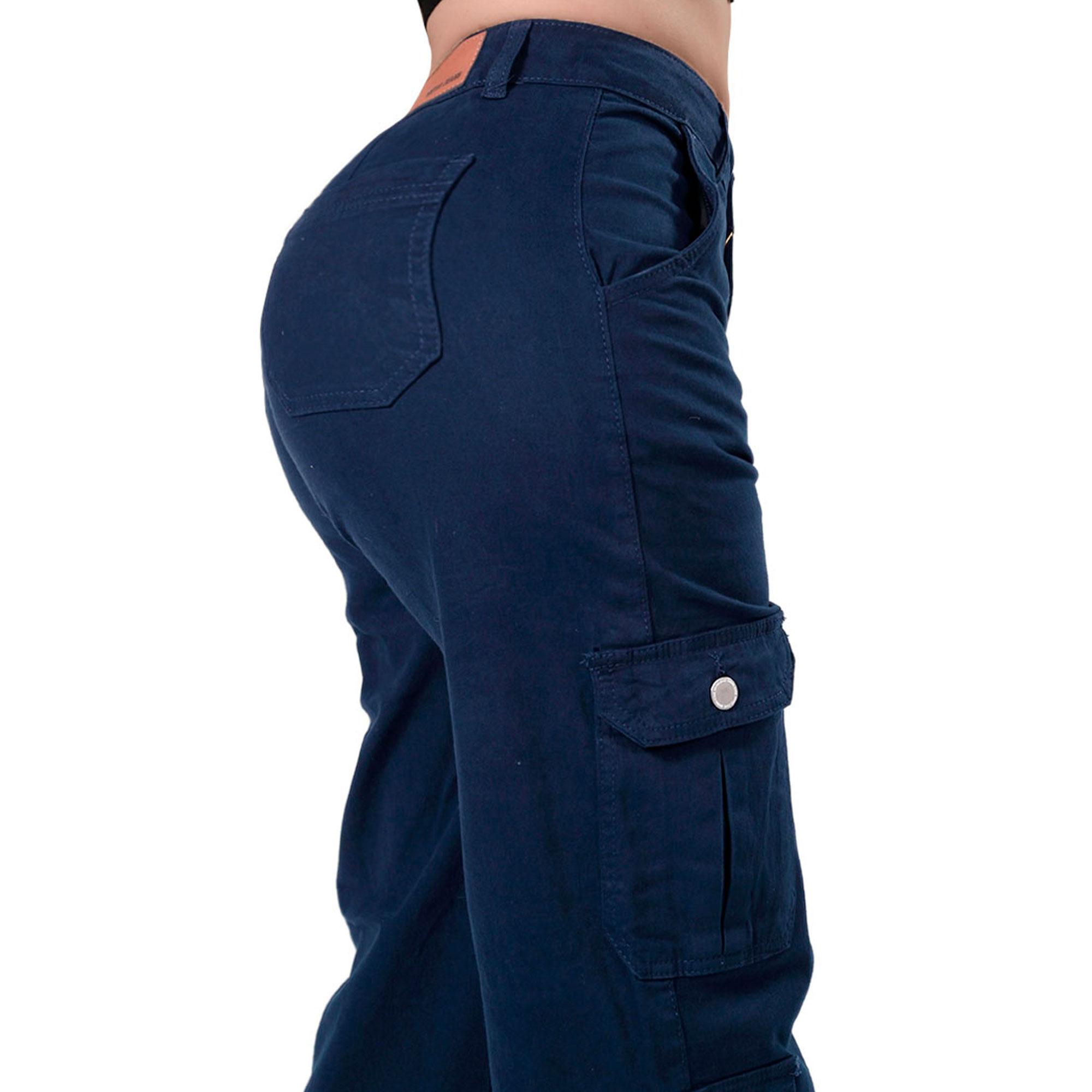 Foto 5 pulgar | Pantalón Cargo Britos Jeans Mujer Azul Marino 024812