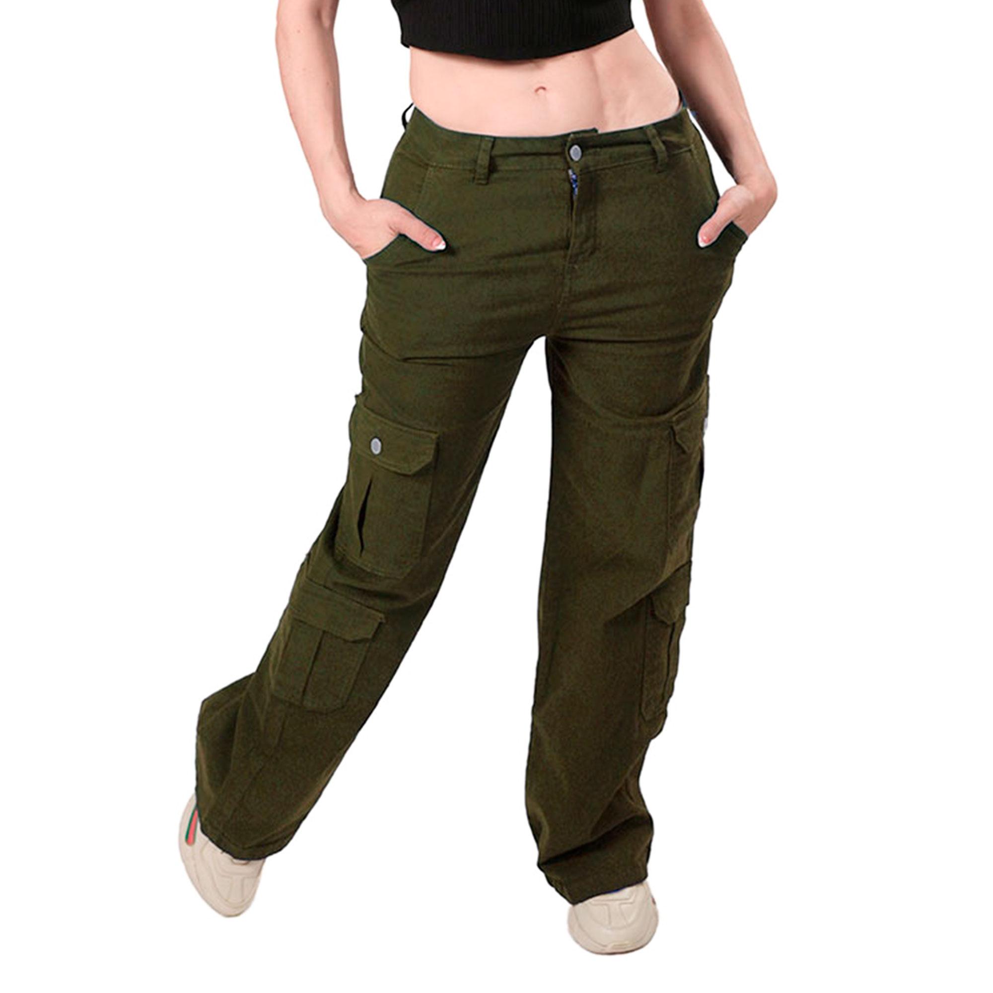 Pantalón Britos Jeans Mujer Cargo Verde Militar 024813
