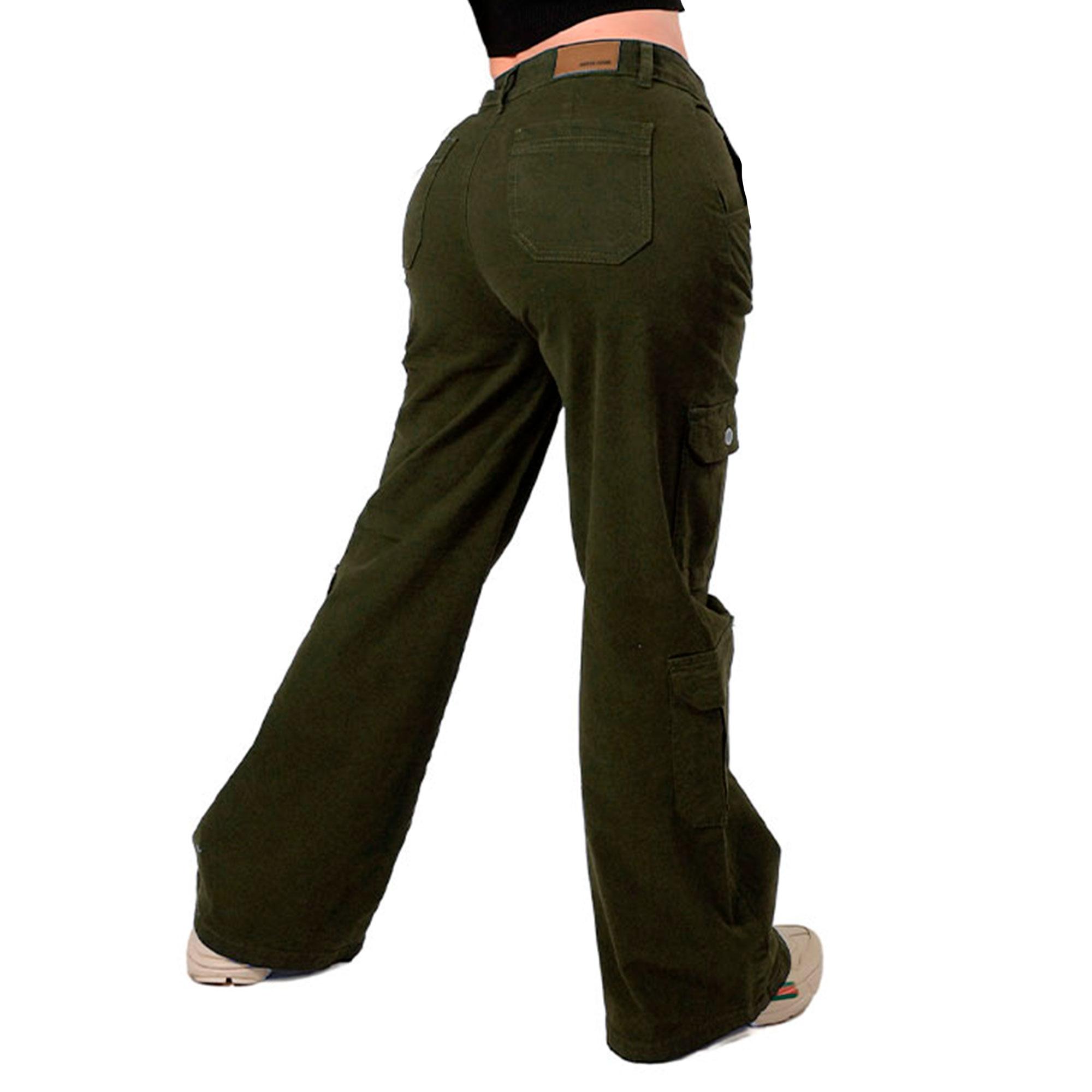 Foto 4 pulgar | Pantalón Britos Jeans Mujer Cargo Verde Militar 024813