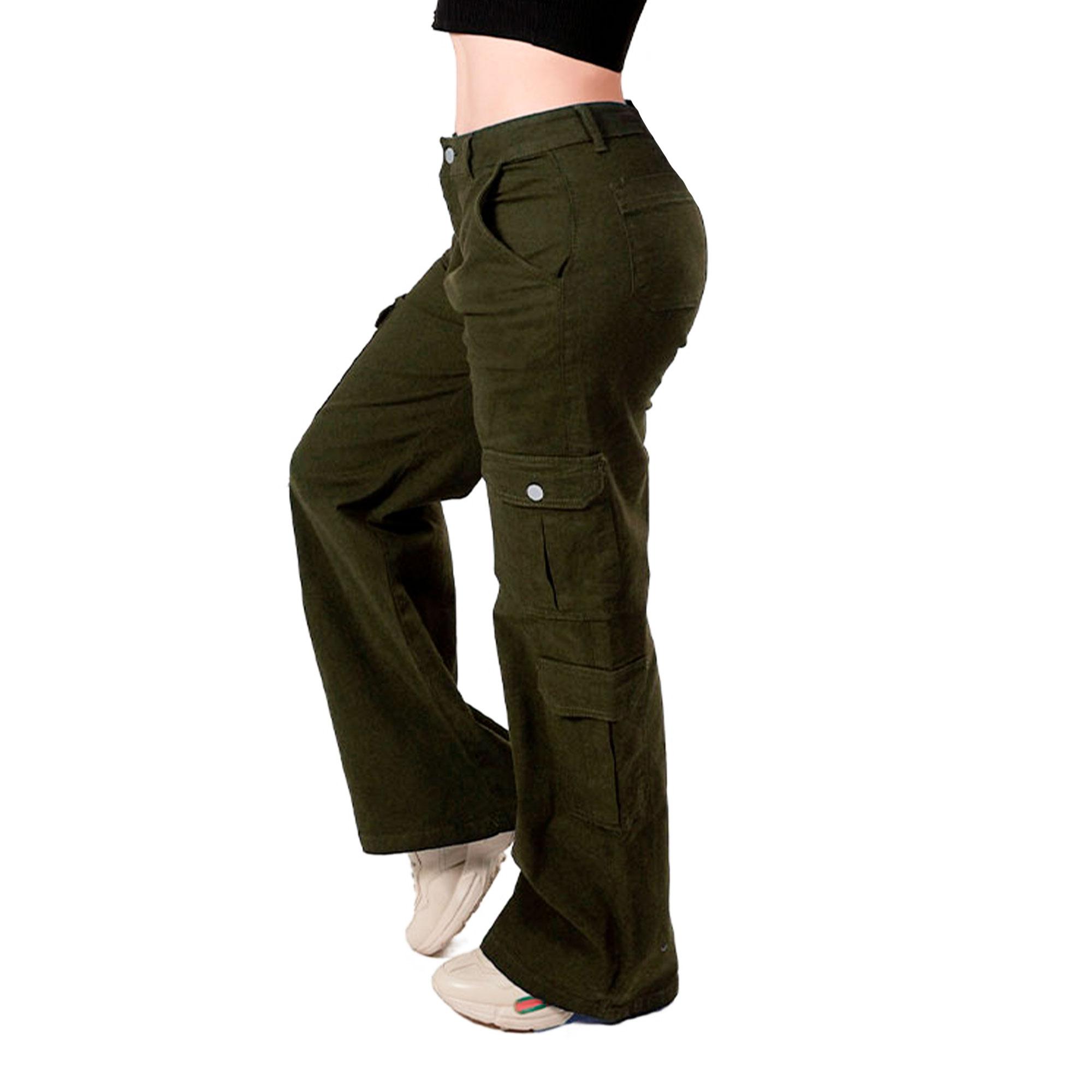Foto 5 pulgar | Pantalón Britos Jeans Mujer Cargo Verde Militar 024813