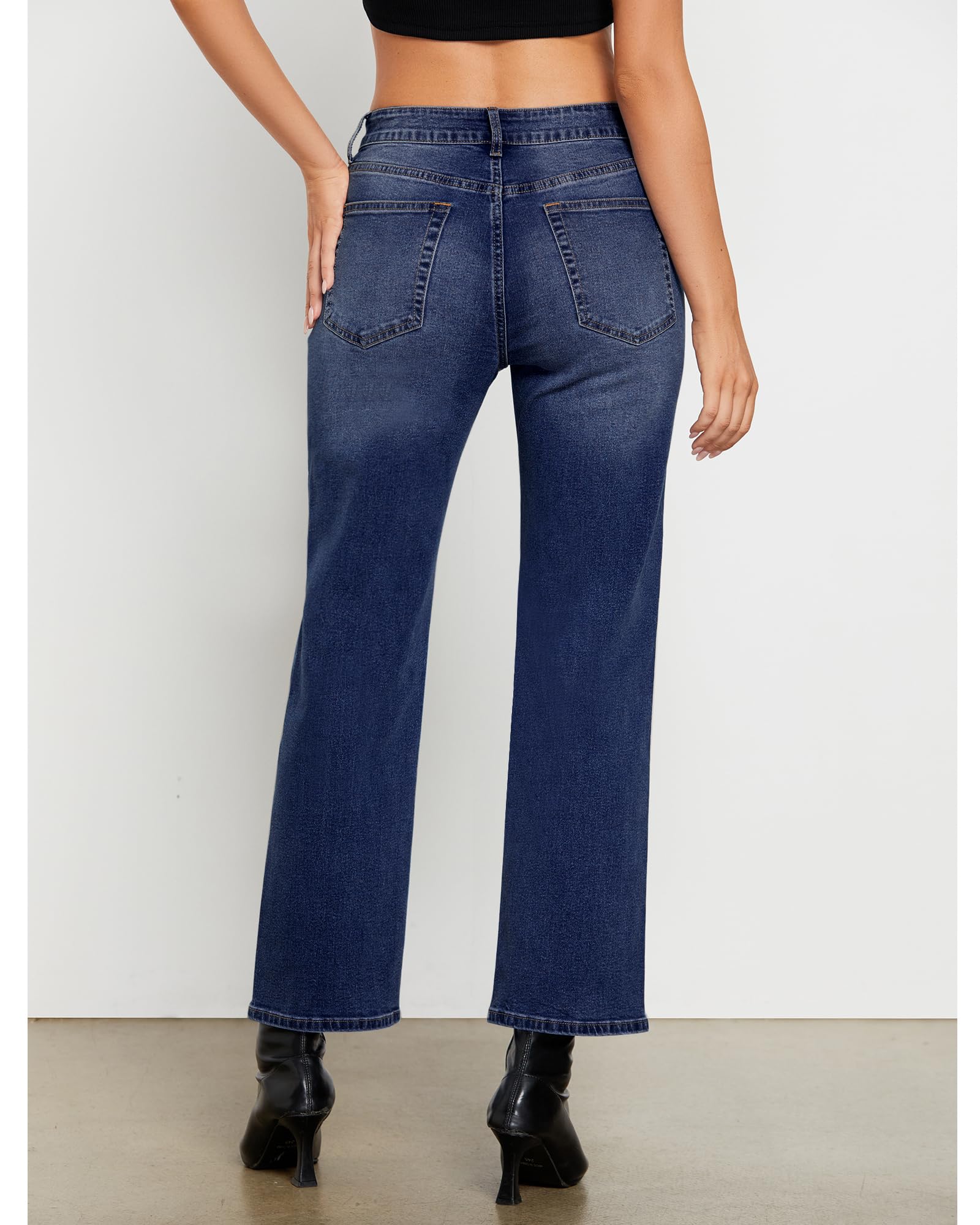 Foto 3 pulgar | Vaqueros Grapent Linde Clothes Straight Leg Para Mujer Azul Oscuro - Venta Internacional.