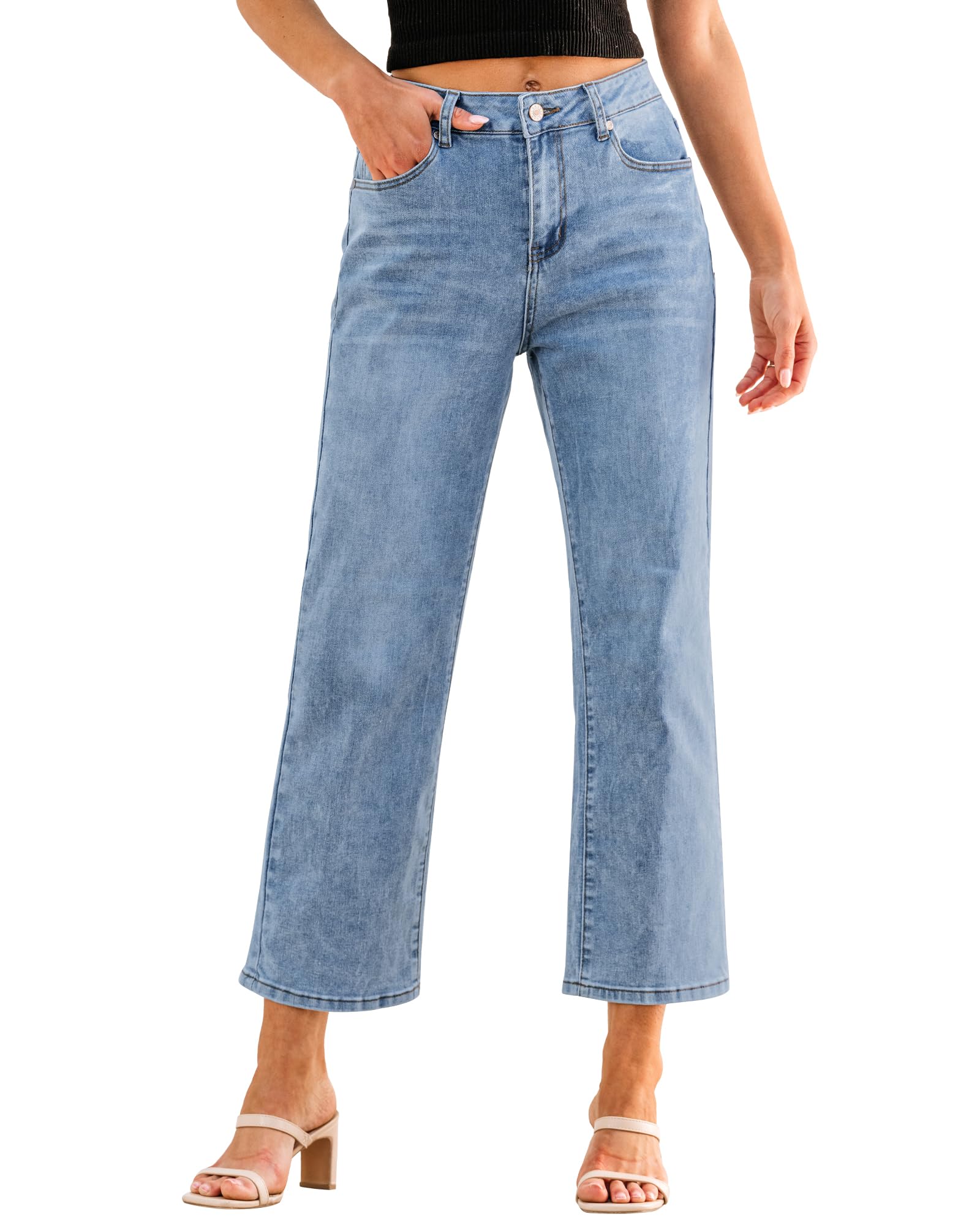 Foto 2 pulgar | Vaqueros Grapent High Rise Leg Para Mujer Lakeside Blue - Venta Internacional.