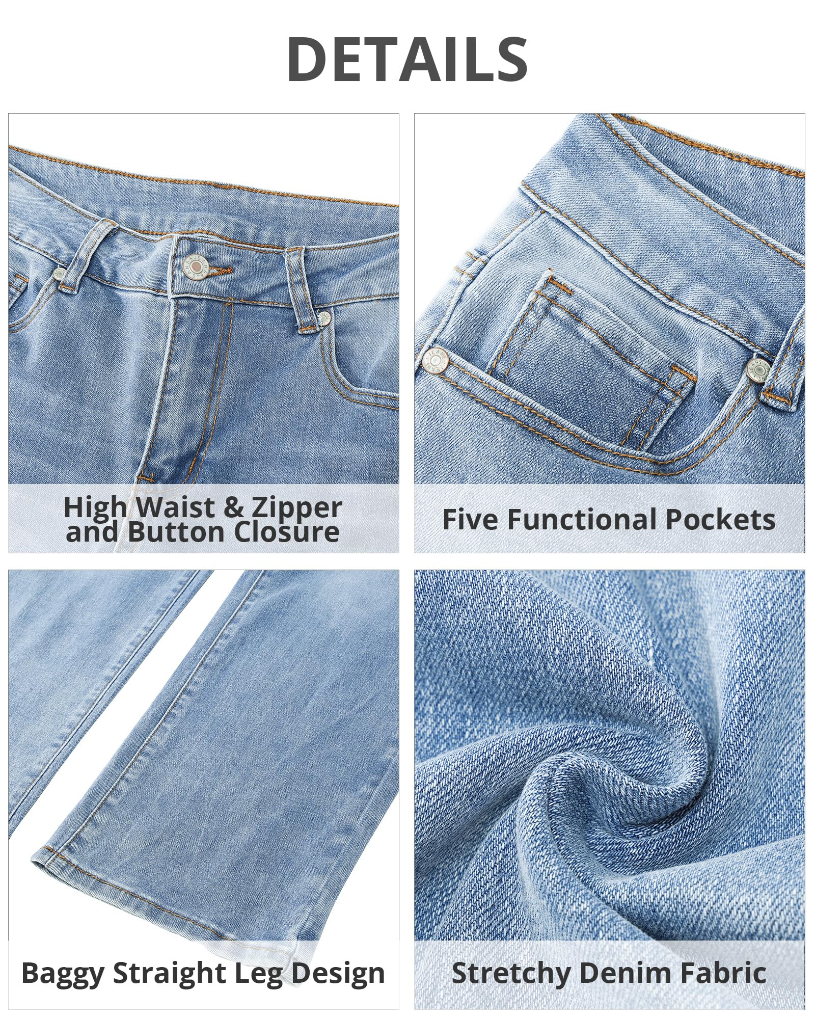 Foto 6 | Vaqueros Grapent High Rise Leg Para Mujer Lakeside Blue - Venta Internacional.