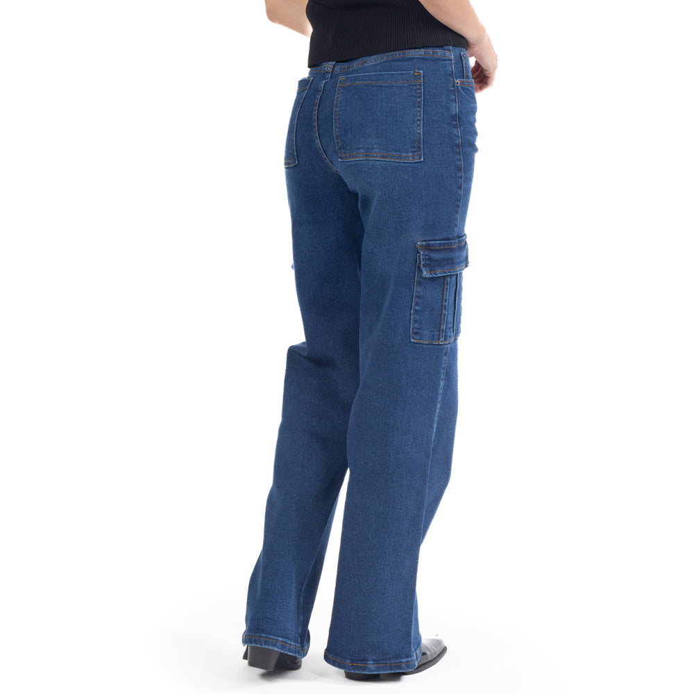 Foto 4 pulgar | Jeans Denim Lady Cargo Para Mujer