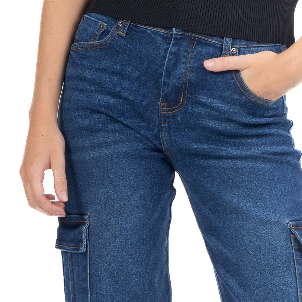 Foto 4 | Jeans Denim Lady Cargo Para Mujer