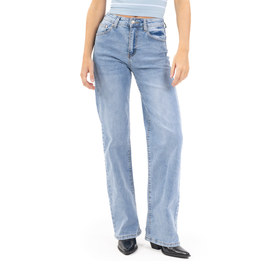 Foto 2 pulgar | Jeans Denim Wide Leg Para Mujer