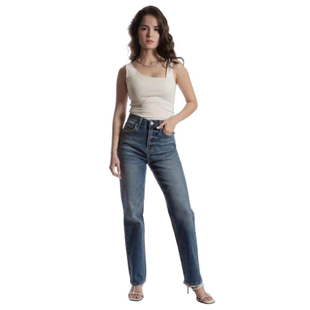 Foto 5 pulgar | Pantalón Straight Mujer Balam Bl7022 Azul