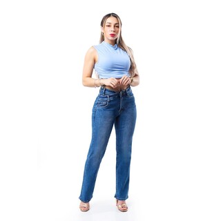 Foto 1 | Jeans Recto Con Pretina Cruzada /juvenil, 1505 (azul Medio) Azul