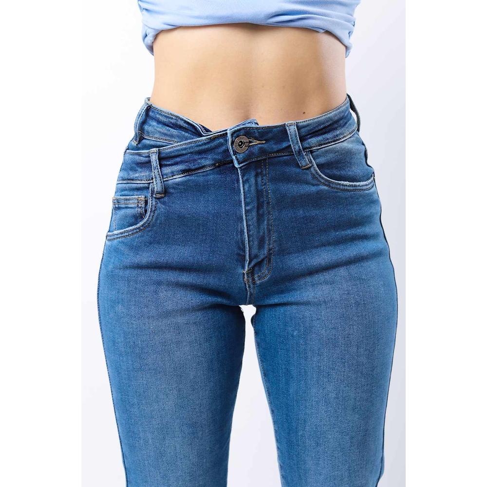 Foto 4 pulgar | Jeans Recto Con Pretina Cruzada /juvenil, 1505 (azul Medio) Azul