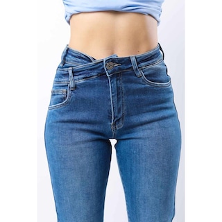 Foto 3 | Jeans Recto Con Pretina Cruzada /juvenil, 1505 (azul Medio) Azul