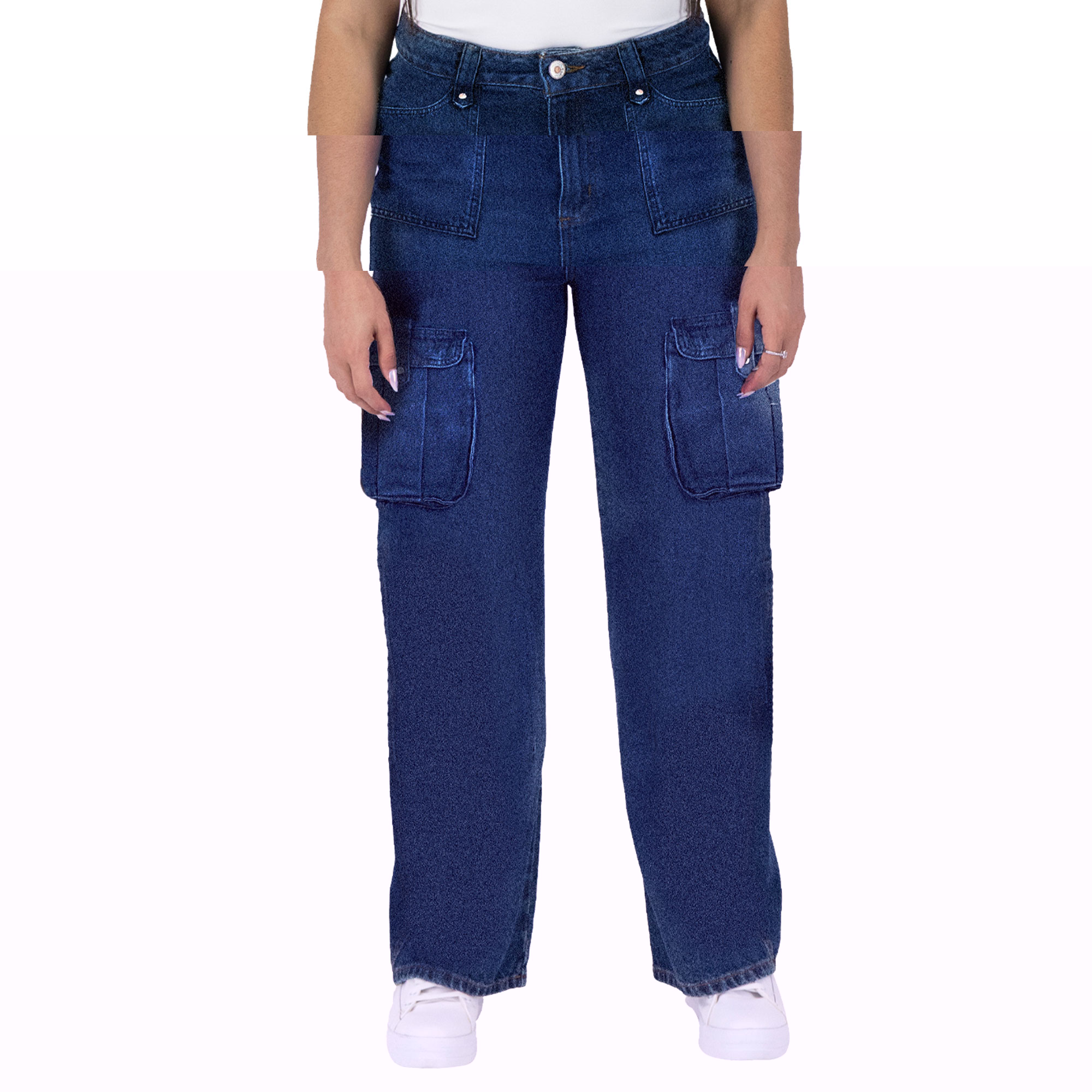 Foto 2 pulgar | Pantalón Cargo Britos Jeans Mujer Mezclilla 025626