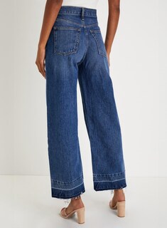 Foto 2 | Vaqueros Elegantes Para Mujer, Cintura Alta, Acampanados, Pierna Ancha, Azul - Venta Internacional.