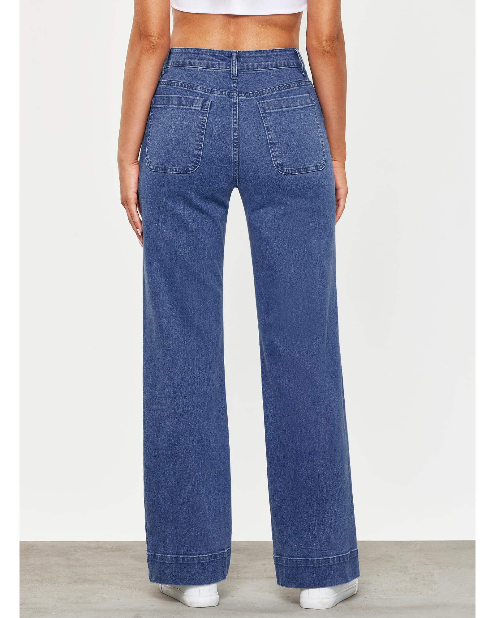 Foto 2 | Vaqueros Grapent Para Mujer, Modernos, Informales, De Pierna Ancha, Azules - Venta Internacional.