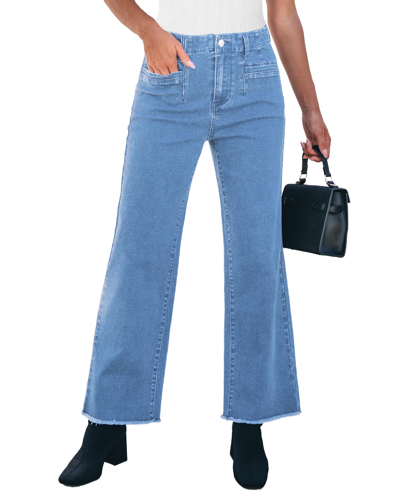Vaqueros Grapent Roadknight Blue Con Pierna Ancha Y Cintura Alta Para Mujer - Venta Internacional.