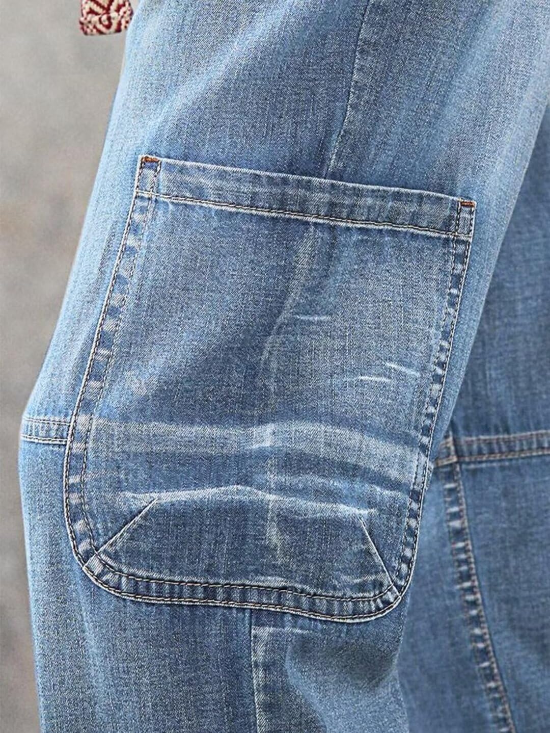 Foto 6 | Vaqueros Flamingals De Pierna Recta Con Botones Y Bragueta Para Mujer, Color Azul Claro - Venta Internacional.