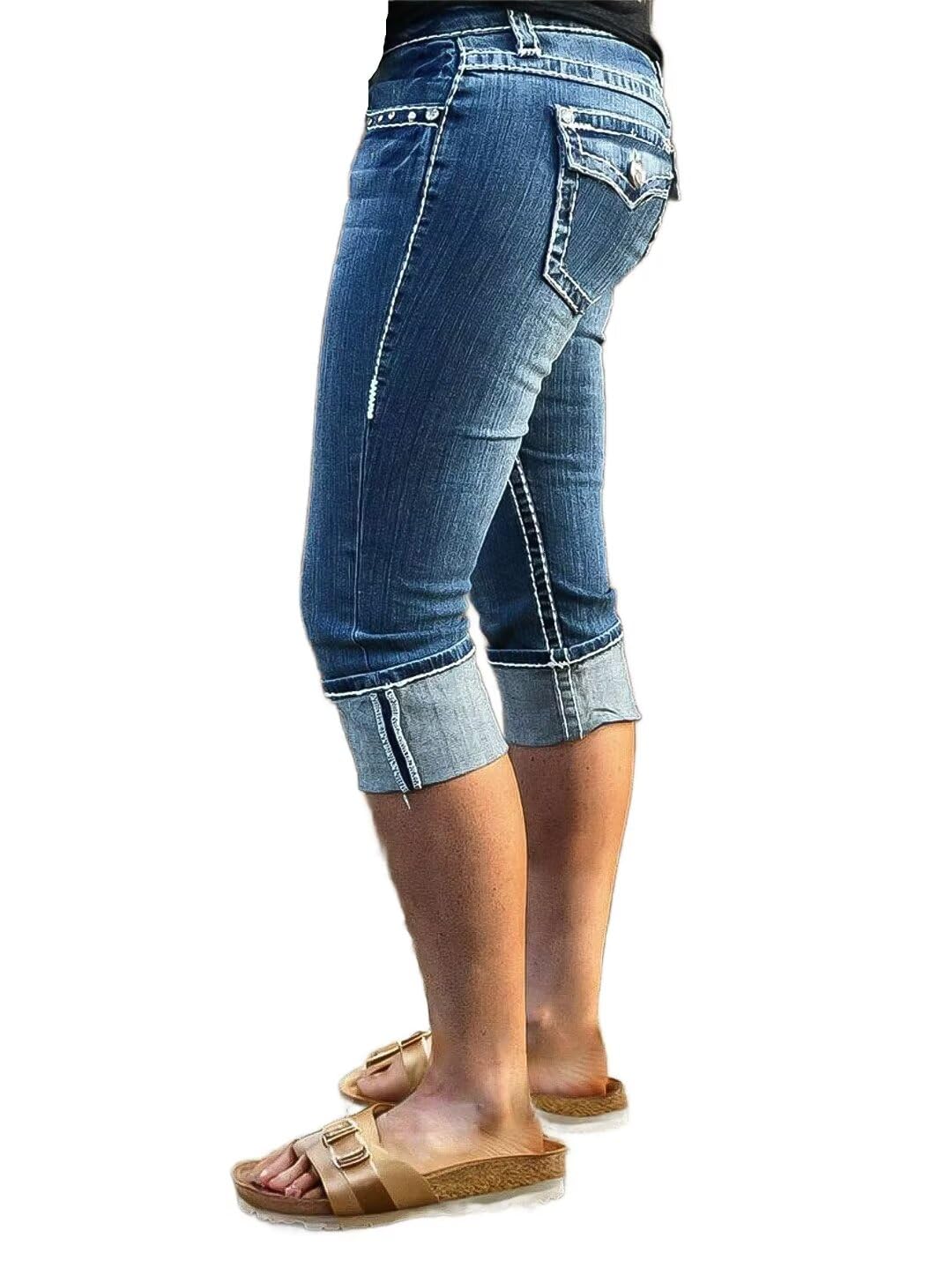 Foto 4 pulgar | Vaqueros Flamingals Para Levantar Glúteos Para Mujer Delgada, Azul Oscuro, L - Venta Internacional.