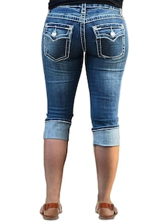 Foto 4 | Vaqueros Flamingals Para Levantar Glúteos Para Mujer Delgada, Azul Oscuro, L - Venta Internacional.