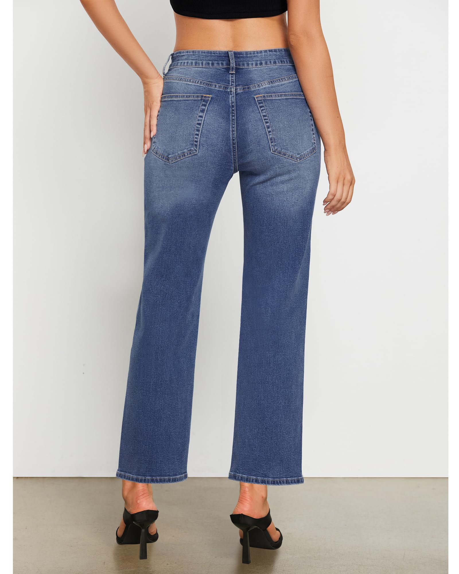 Foto 3 pulgar | Pantalones Vaqueros Grapent Para Mujer, Cintura Alta, Estilo Western Con Tobillo Azul, Tallas 8-10 - Venta Internaciona