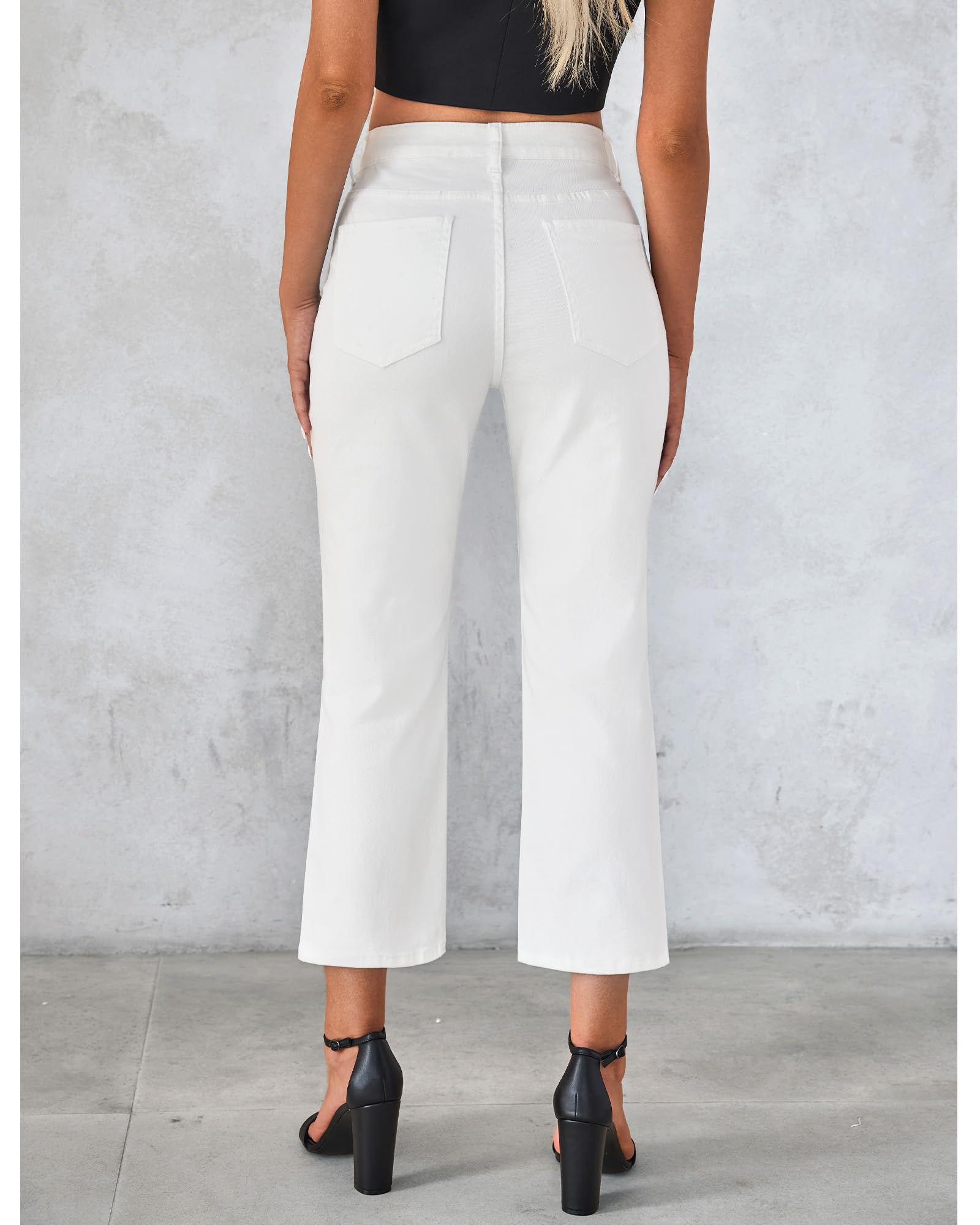 Foto 2 | Vaqueros Grapent Para Mujer, Pierna Recta, Cintura Alta, Color Crema, Color Blanco - Venta Internacional.