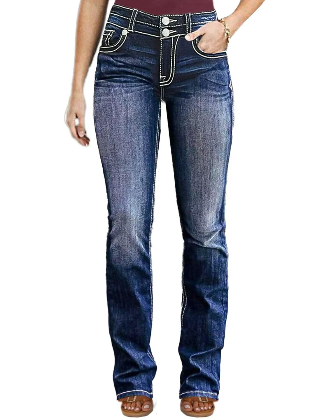 Foto 1 | Bota Jeans Flamingals Para Levantar Glúteos, Azul Marino, Para Mujer, Talla S - Venta Internacional.