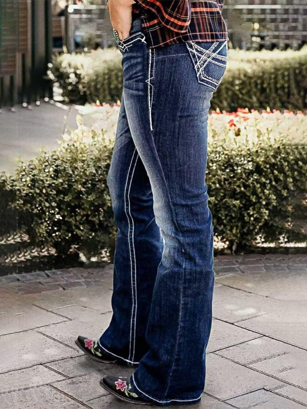Foto 3 | Bota Jeans Flamingals Para Levantar Glúteos, Azul Marino, Para Mujer, Talla S - Venta Internacional.