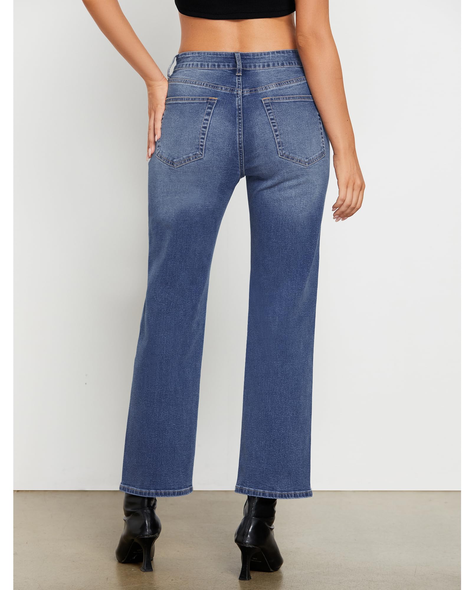 Foto 3 pulgar | Pantalones Vaqueros Grapent Teacher Para Mujer, Cintura Alta, Azul Clásico - Venta Internacional.